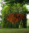 Weidenpavillon mit Bespannung